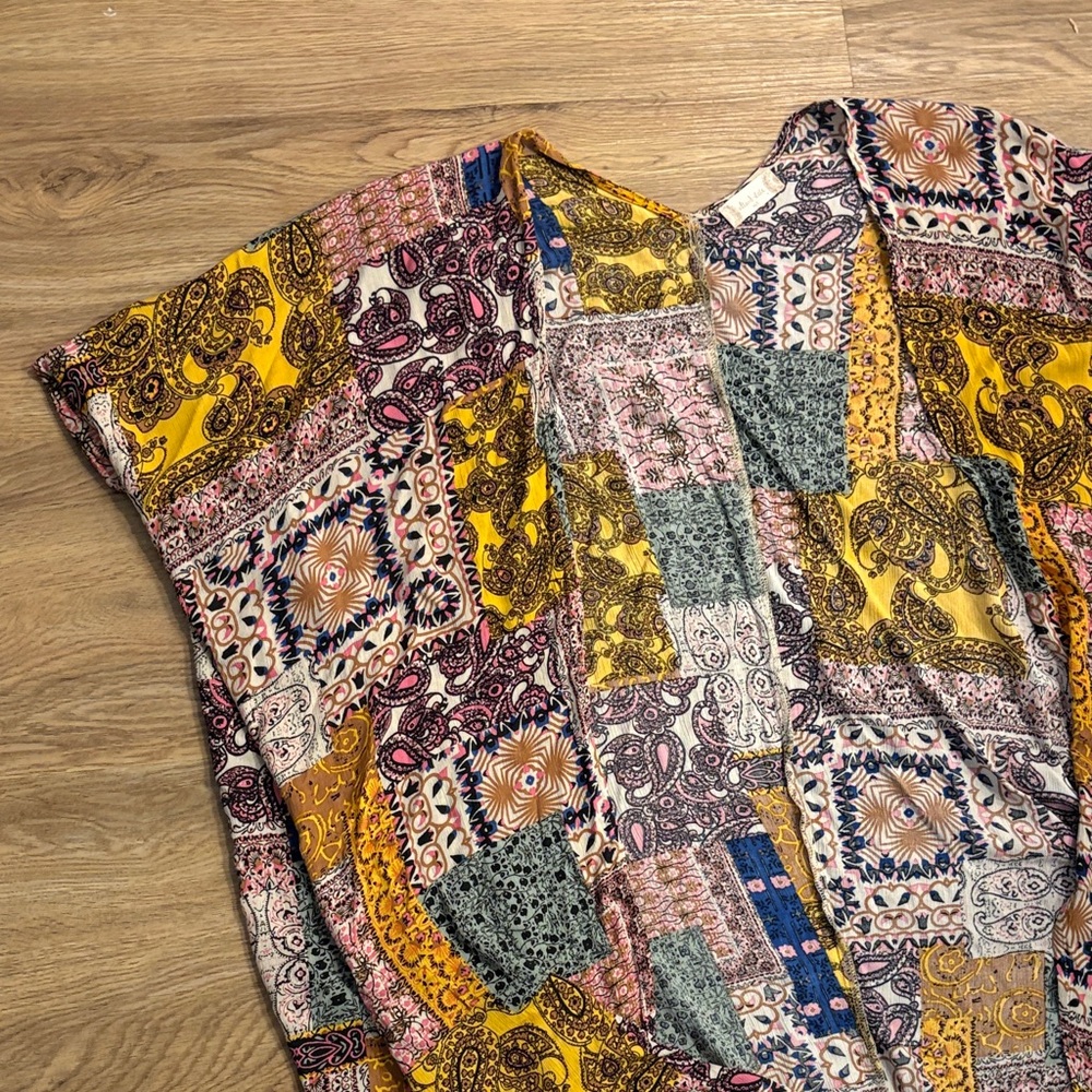 Altar'd State Multicolor Patchwork Kimono - image 5